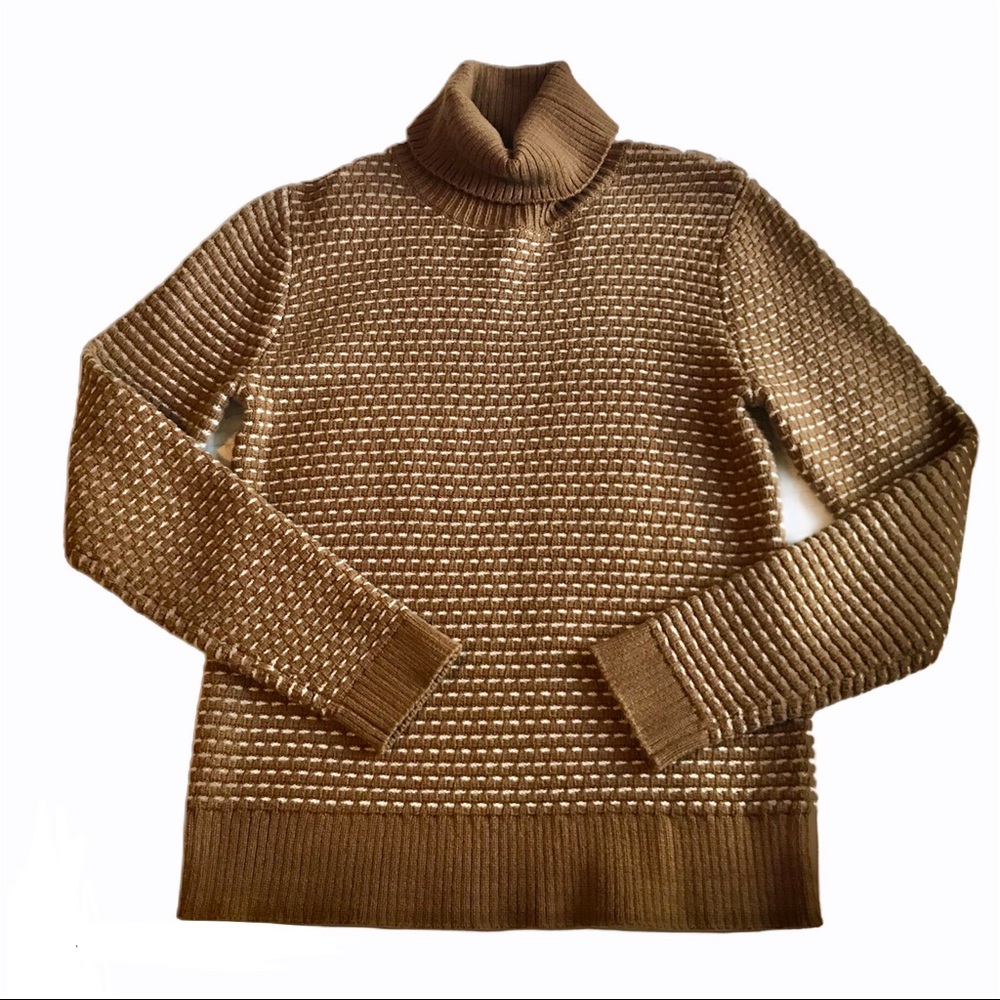 JCrew Factory textured turtleneck sweater tan S